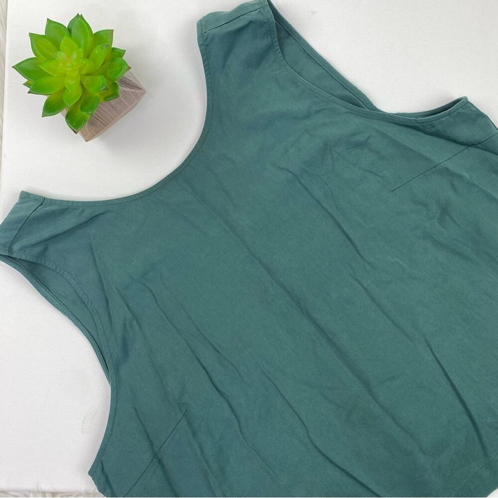 LOFT Women's Cropped Box Tank Green Size M Lagenlook Boho NWT